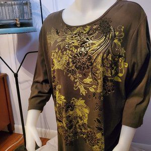 CJ Banks 5X Olive/Gold/Black Top